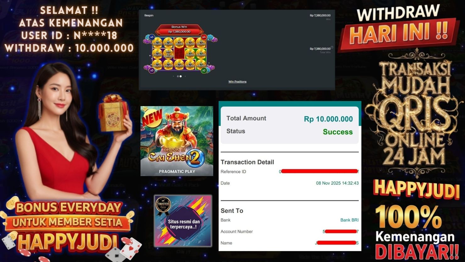 HAPPYJUDI JACKPOT SLOT CHESTS OF CAI SHEN 2